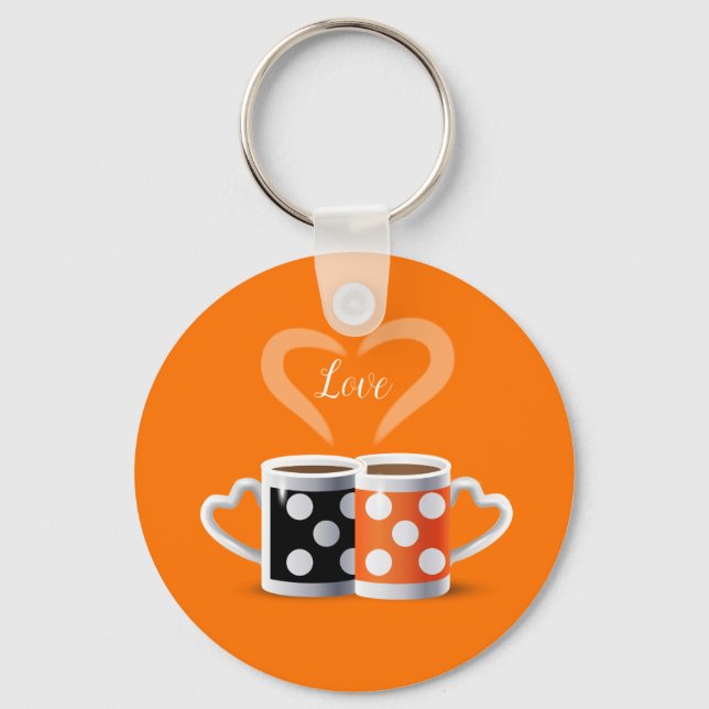 Orange + Black Coffee Color oder wir gehören zusam Schlüsselanhänger (Vorderseite)