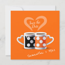 Orange + Black Coffee Color Trenddesign POP ART Save The Date