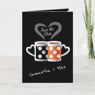 Orange + Black Coffee Color Trendy Save the Date Ankündigung
