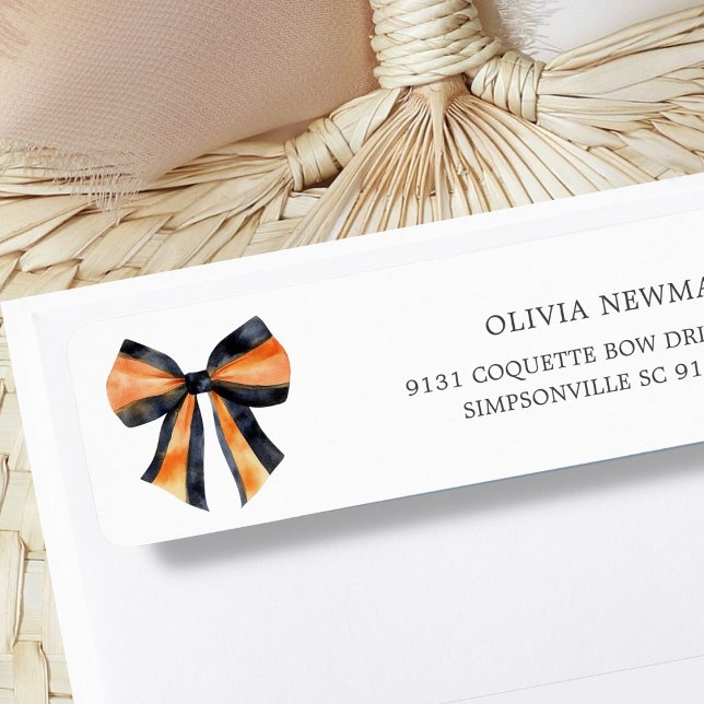 Orange Black Coquette Bow Rücksendeadresse (Von Creator hochgeladen)