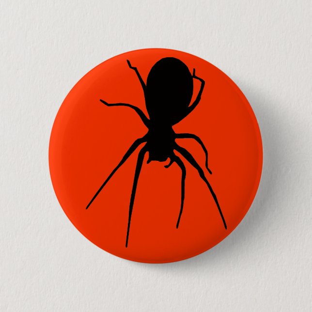 Orange Black Creepy Spider Button (Vorderseite)
