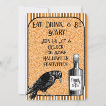 Orange Black Crow Raven Halloween