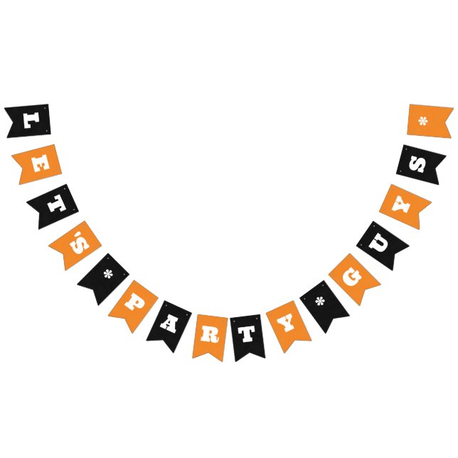 Orange/Black Custom Party oder Work Event Name Wimpelkette (Alle)