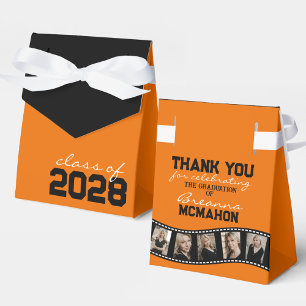 Orange & Black Foto Collage Filmstrip Gefallen Box Geschenkschachtel