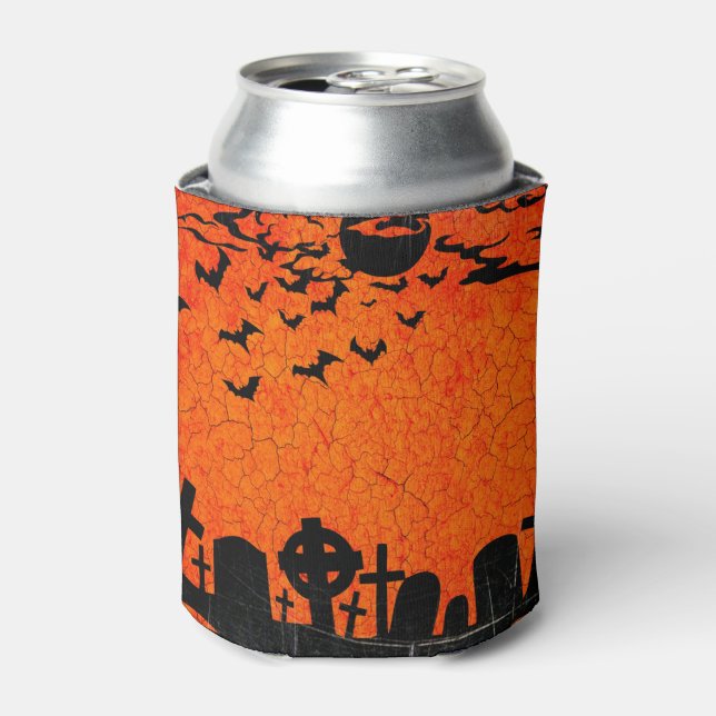 Orange Black Friedhof Halloween Dosenkühler (Kanne Vorderseite)