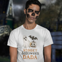 Orange Black Ghost Spooky Halloween Dada
