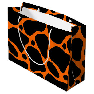 Orange & Black Giraffe Muster Große Geschenktasche Große Geschenktüte