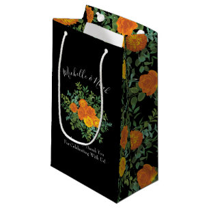 Orange & Black Gothic Peony & Rose Blumenhochzeit Kleine Geschenktüte