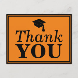 Orange Black Grad Cap Vielen Dank Postkarte