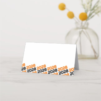 Orange Black Grad Class Jahr Faltenfutter oder Platzkarte