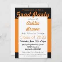 Orange Black Grad Party Fett Abschluss