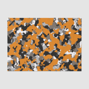 Orange Black Gray Tan Camouflage Camouflage Print Seidenpapier