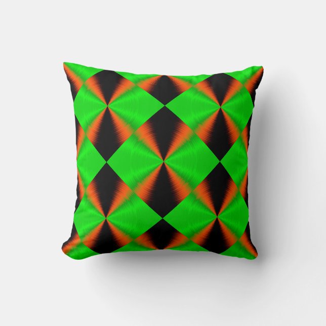 Orange Black Green Kissen (Vorderseite)
