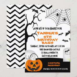Orange Black Halloween Geburtstagseinladung Einladung