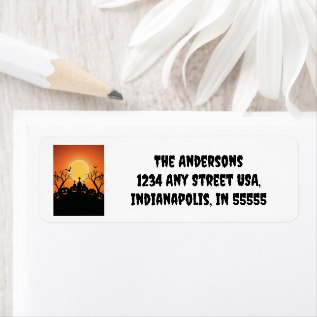 Orange Black Halloween-Party Pumpkin Graveyard (Insitu)