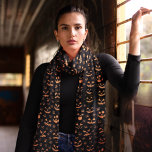 Orange Black Halloween Pumpkins Pattern Schal<br><div class="desc">Orange Black Halloween Pumpkins Pattern Scarf</div>