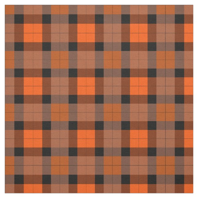 Orange Black Kariert Stoff (Muster)