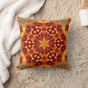 Orange Black Mit Augen Susan Daisy Abstrakt Kissen