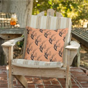 Orange & Black Owls Themed Halloween-Kissenfänger Kissen Für Draußen