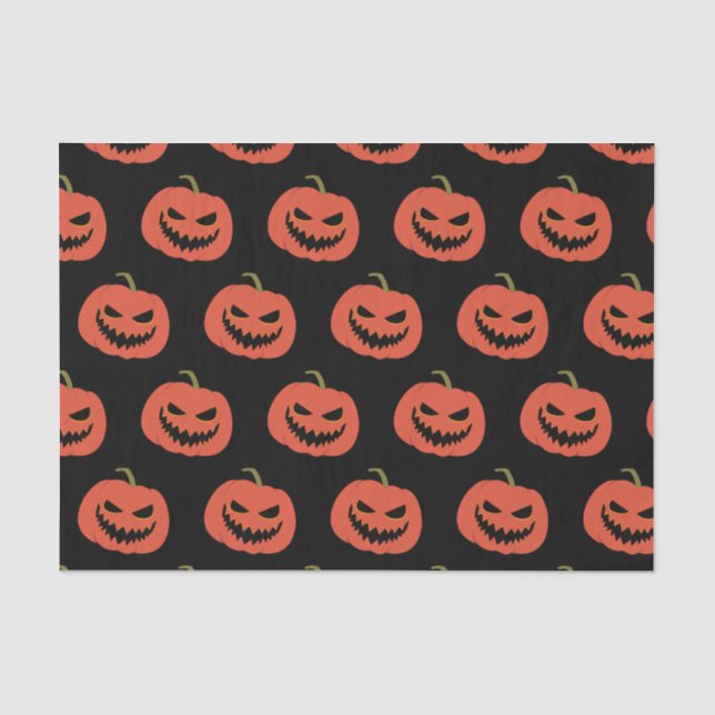 Orange Black Pattern Pumpkin-Halloween-Party Seidenpapier (Vorderseite)