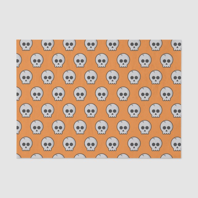 Orange Black Pattern Skull Halloween-Party Seidenpapier (Vorderseite)