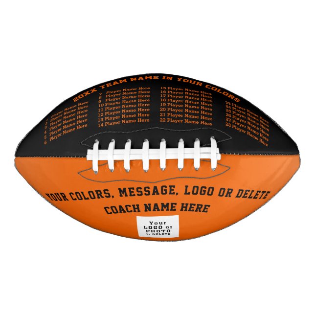 Orange Black, Personalisiert Football, Coach, Play Football (Vorderseite)