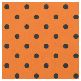 Orange/Black Polka Dots Fabric Stoff