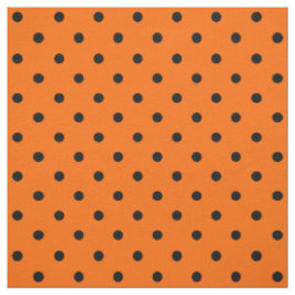 Orange/Black Polka Dots Fabric Stoff