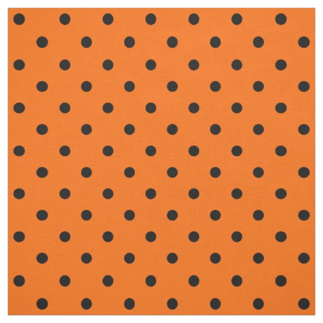 Orange/Black Polka Dots Fabric Stoff (Muster)