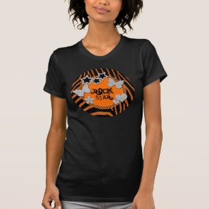 Orange Black Silver Zebra Glitzer Rock Star TShirt