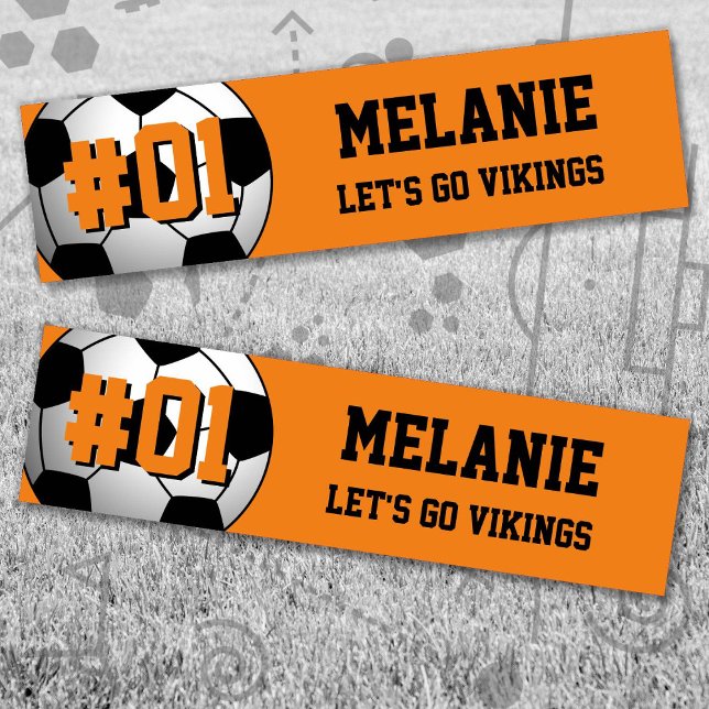 Orange Black Soccer Team Autoaufkleber (Orange and Black Soccer Let's Go Team Bumper Sticker. Celebrate your high school or college athlete.)