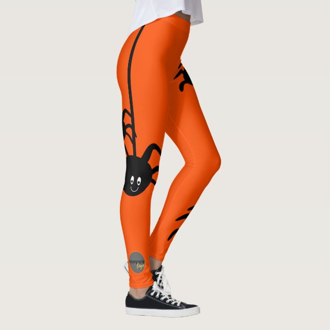 ORANGE BLACK SPIDER HALLOWEWEESS BUSINESS LOGO CUS LEGGINGS (Rechts)