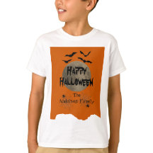 Orange & Black Spooky Moderne glückliche Halloween