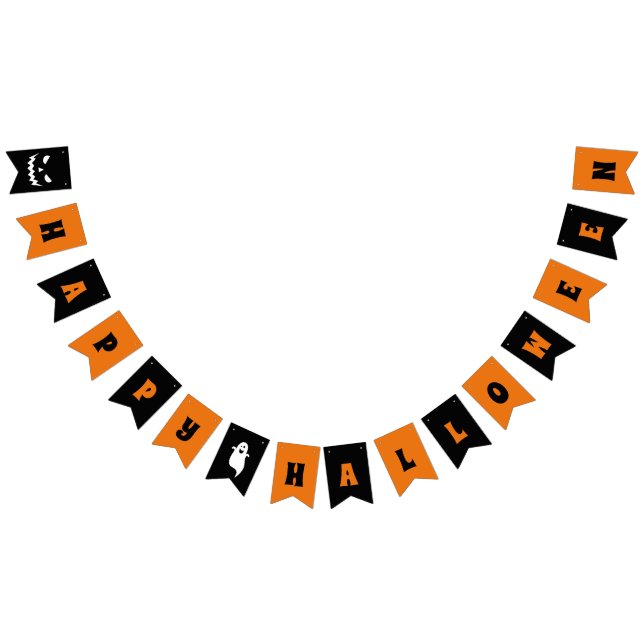 Orange Black Spuk Happy Halloween Party Wimpelkette (Alle)