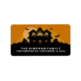 Orange & Black Spuk House Address Labels Adressaufkleber
