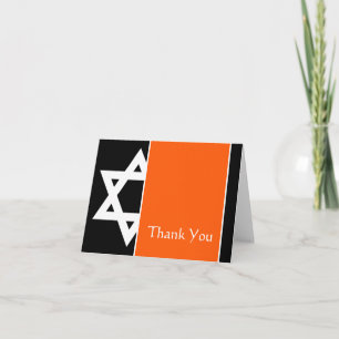 Orange Black Star von David Bar Mitzvah Vielen Dan Dankeskarte