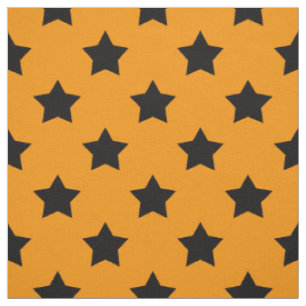 Orange Black Stars Muster dekorative Textil Stoff