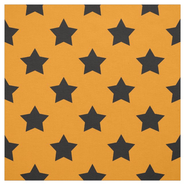 Orange Black Stars Muster dekorative Textil Stoff (Muster)