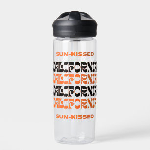 Orange Black Sun Kissed California Water Flasche