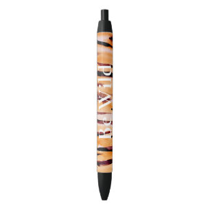 Orange Black Tiger Animal Print Kugelschreiber