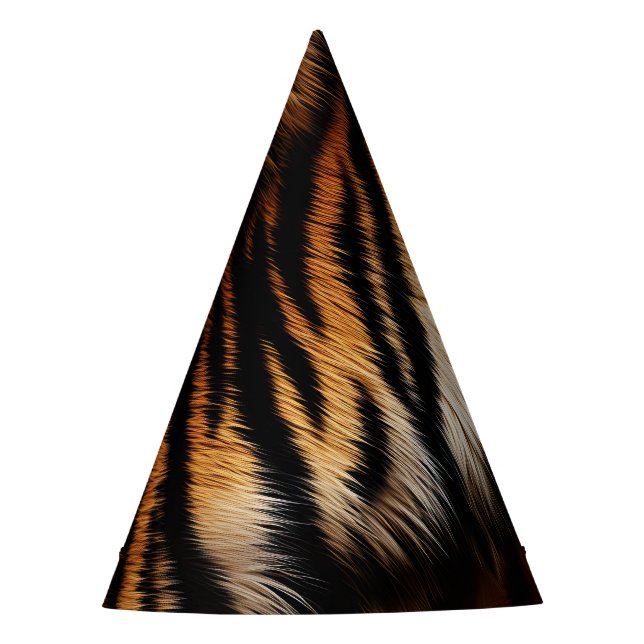 Orange Black Tiger Fur Partyhütchen (Vorderseite)
