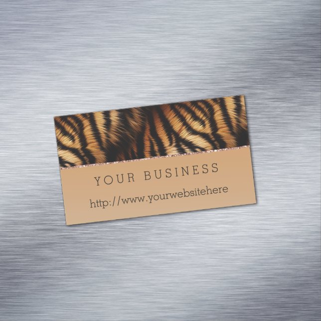 Orange Black Tiger Print Magnetische Visitenkarte (Beispiel)
