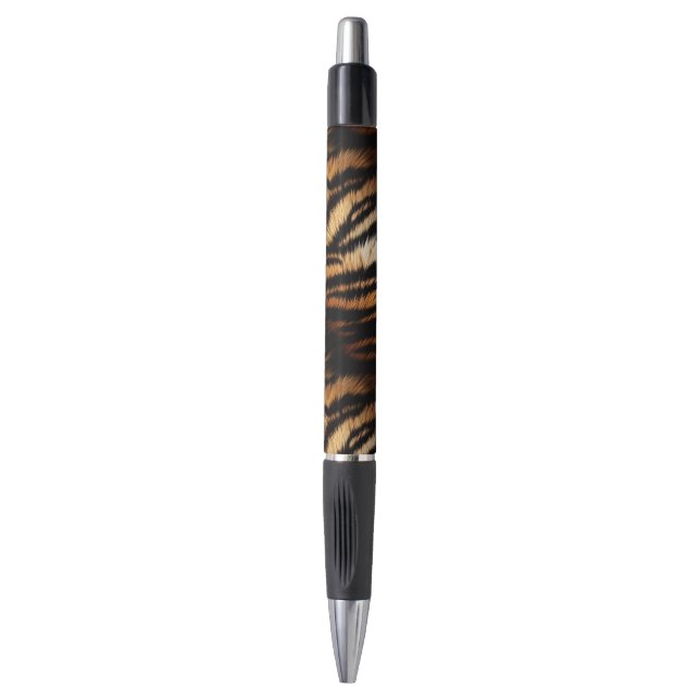 Orange Black Tiger Stripes Animal Print Kugelschreiber (Vorderseite Vertikal)