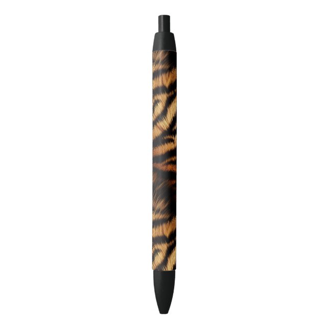 Orange Black Tiger Stripes Animal Print Kugelschreiber (Vorderseite Vertikal)