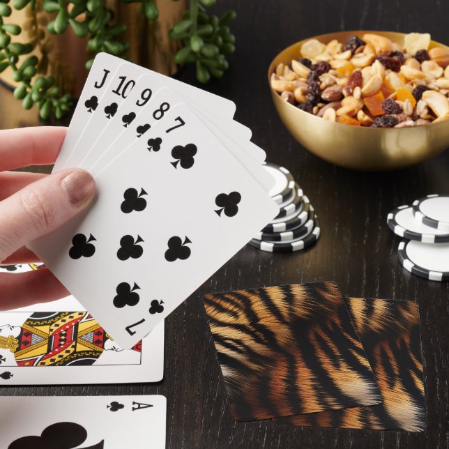 Orange Black Tiger Stripes Animal Print Spielkarten (In Situ)