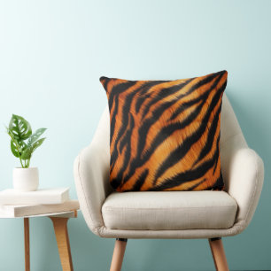 Orange Black Tiger Stripes Kissen