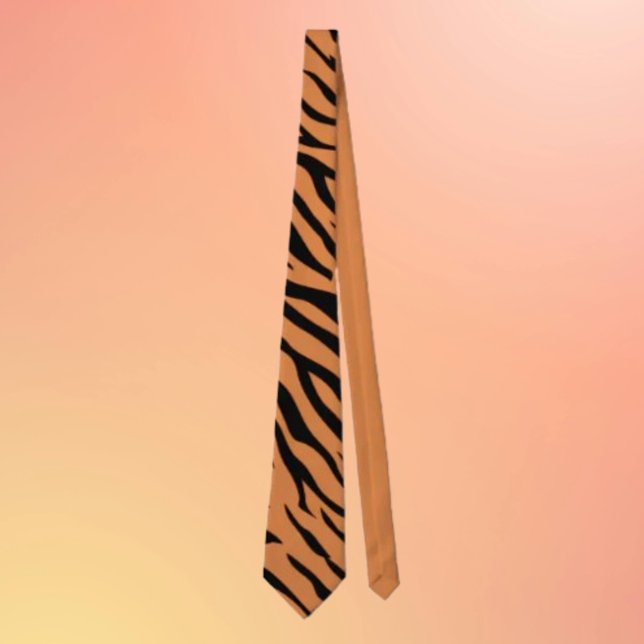 Orange & Black Tiger Stripes Necktie - feines Tier Krawatte (Von Creator hochgeladen)