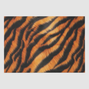 Orange Black Tiger Stripes Seidenpapier