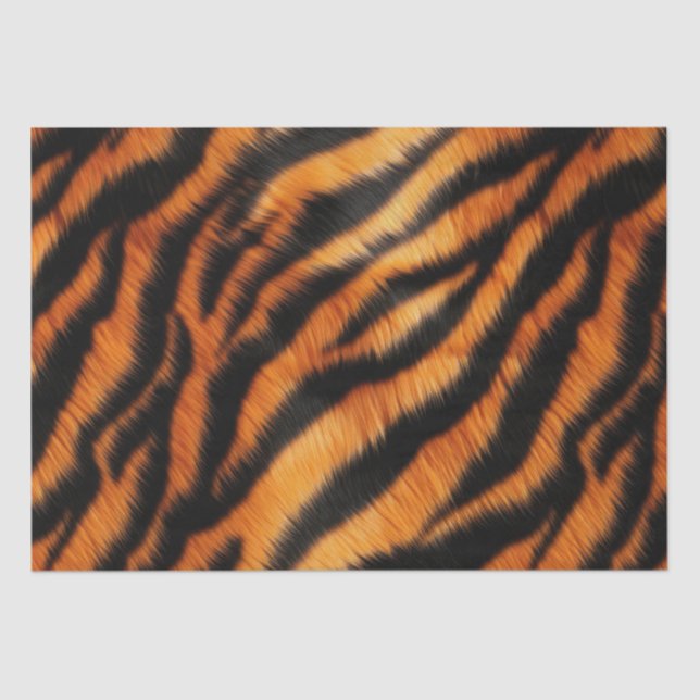 Orange Black Tiger Stripes Seidenpapier (Vorderseite)