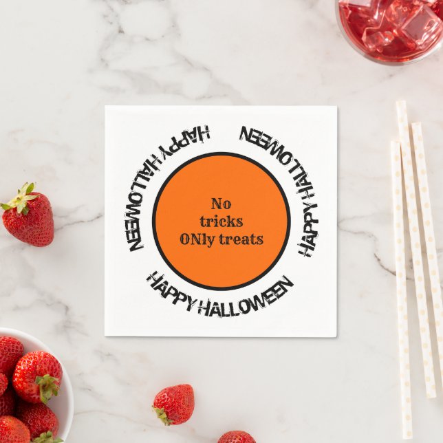 Orange Black Typografy Modern Happy Halloween Serviette (Beispiel)